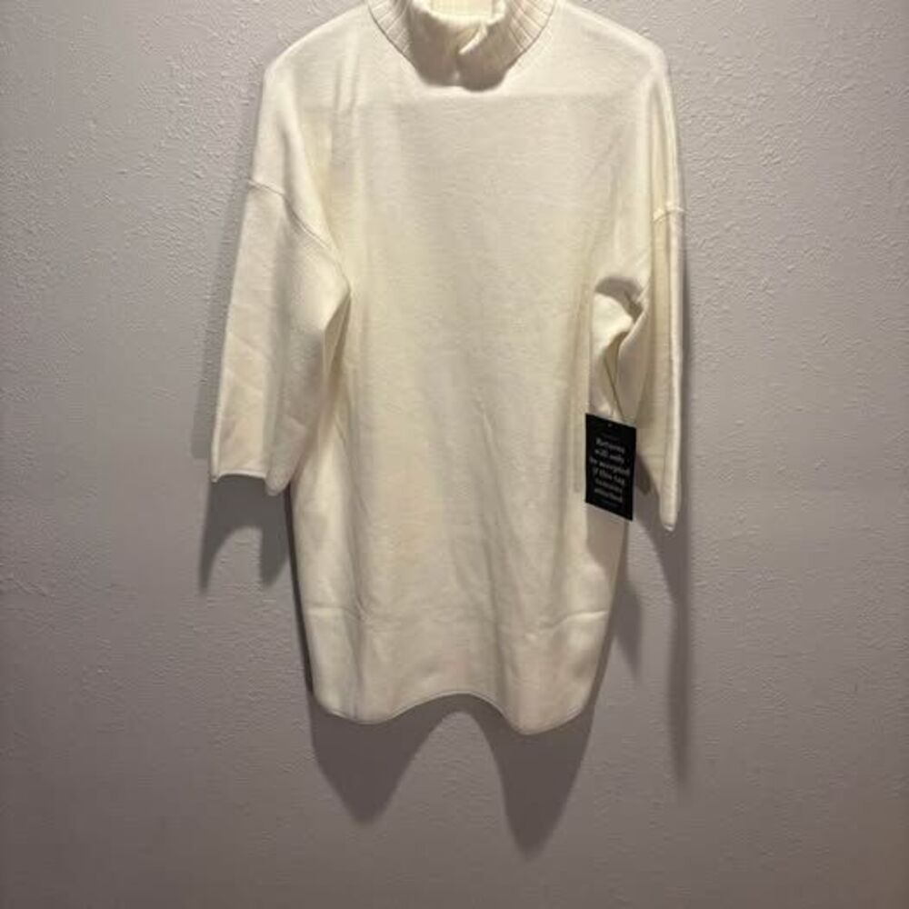 NWT Pomander Place Tuckernuck Cream Vivianne Turtleneck Knit Sweater Dress L